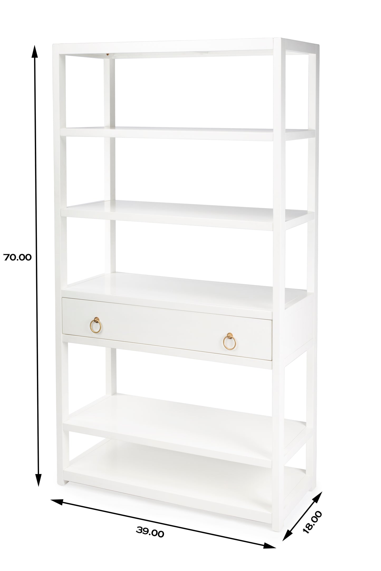 Lark 5 Tier 39"W Etagere Bookcase in White  5391304