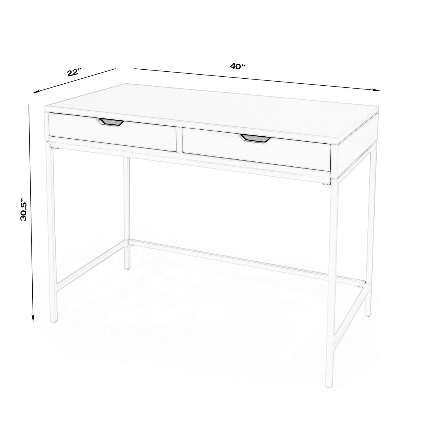 Belka  Desk with Drawers in Black  5466295