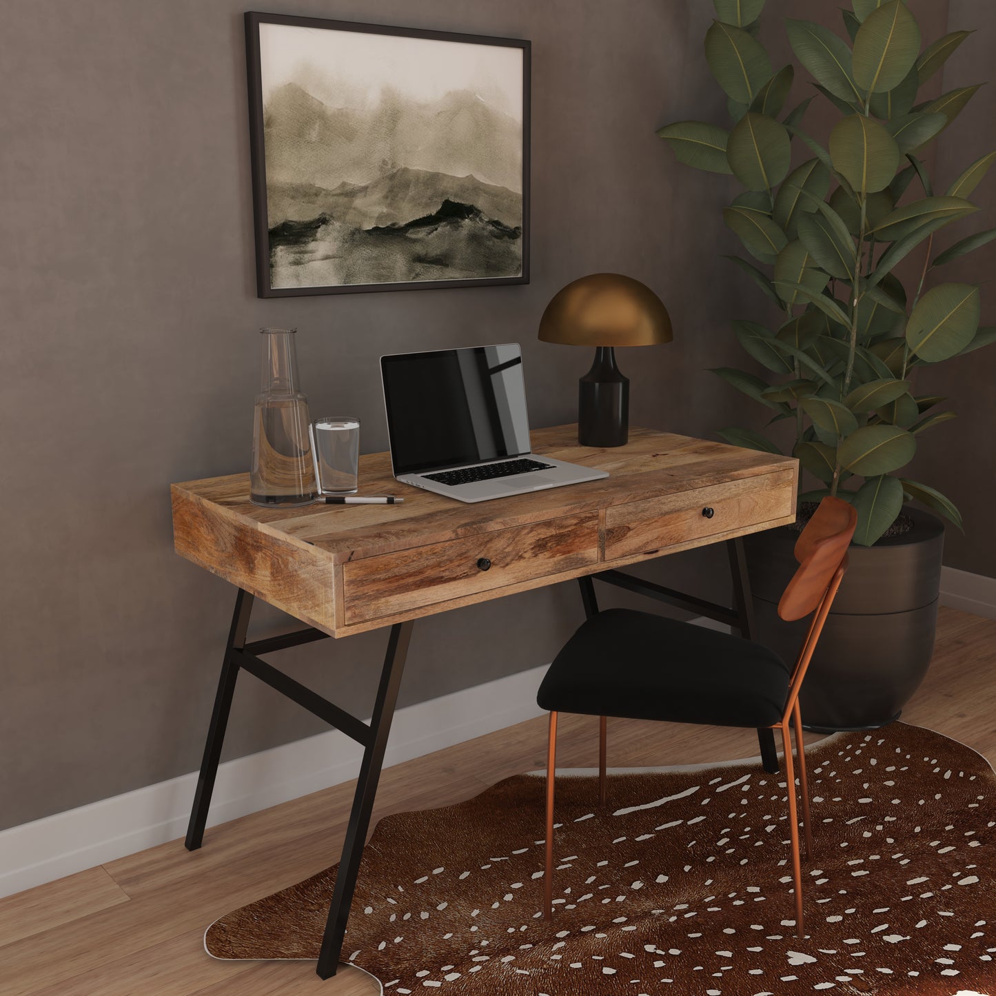 Reison Wooden Desk in Light Brown  5527312