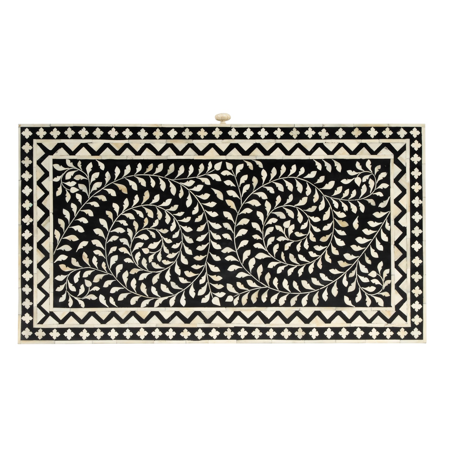 Perilla  Bone Inlay Writing Desk in Black and White,Gold  5529318