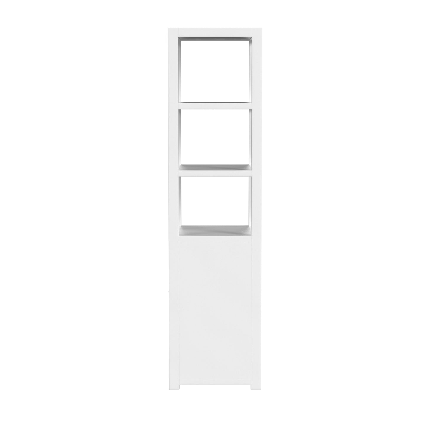 Lark 3- Tier 1 Door Narrow  Etagere Bookcase in White  5565304