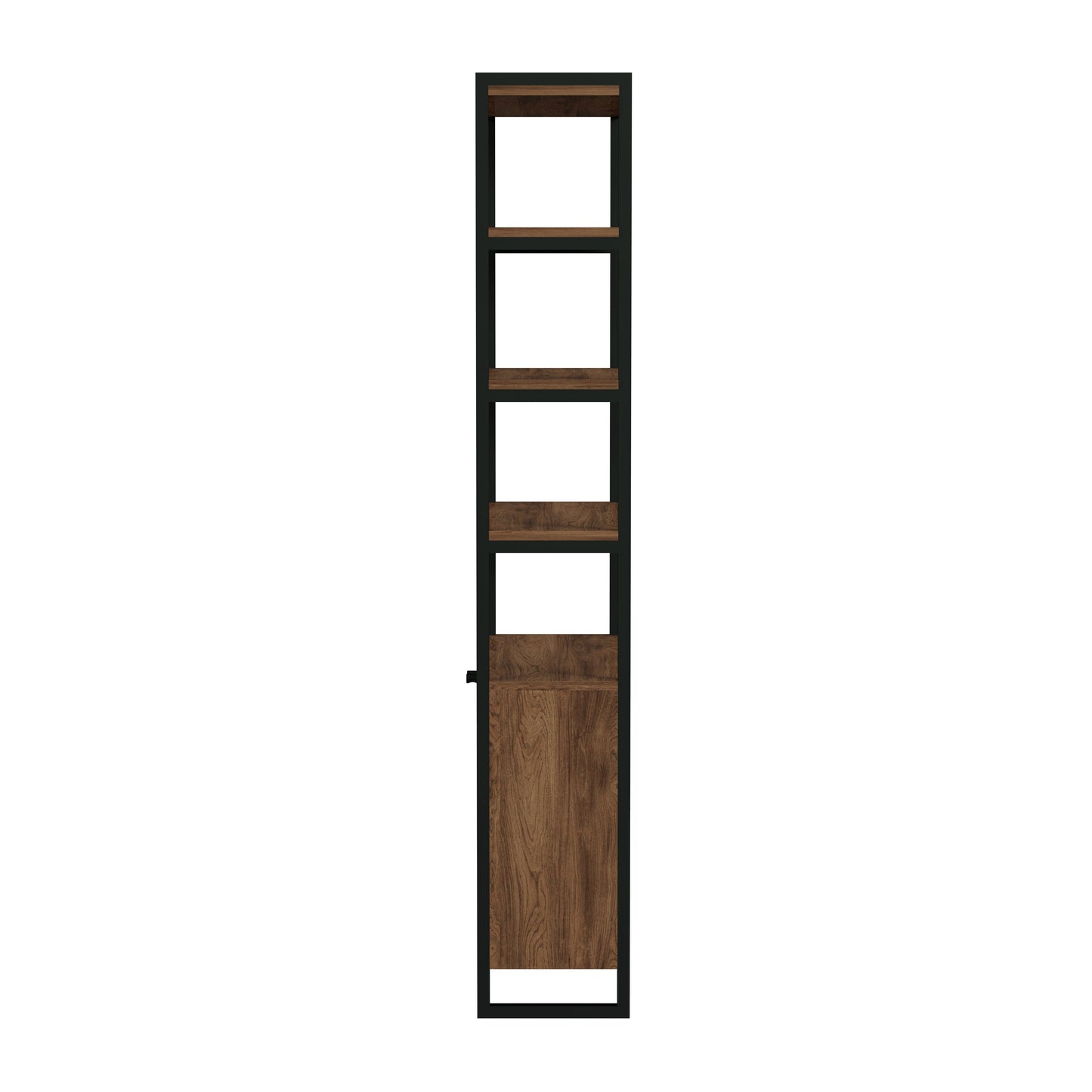 Drake 73" Two Door Walnut Bookcase Etagere in Medium Brown  5575421