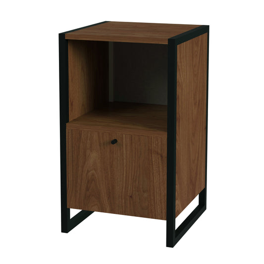 Drake One Drawer File Cabinet with Storage in Medium Brown  5577421