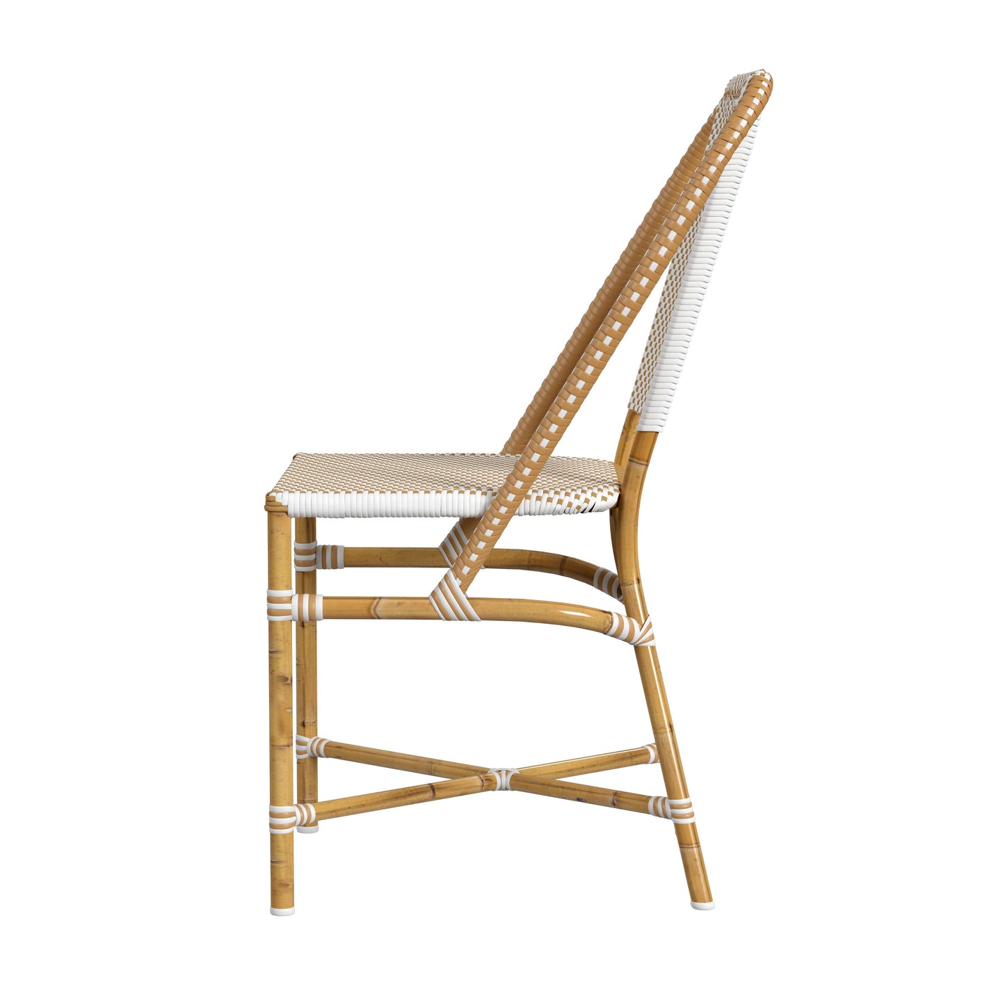 Tobias Outdoor Rattan Dining Chair in Beige and White  5647433