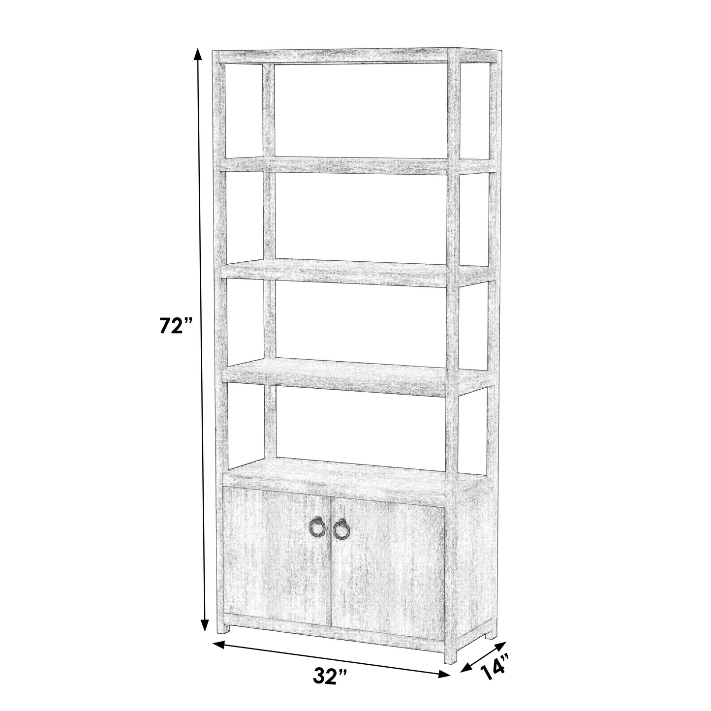 Lark  4- Tier Etagere  Etagere Bookcase in Navy Blue  5674291