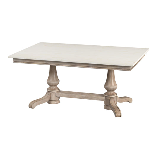 Danielle Rectangular Marble Dining Table in Tan/Beige  5677415