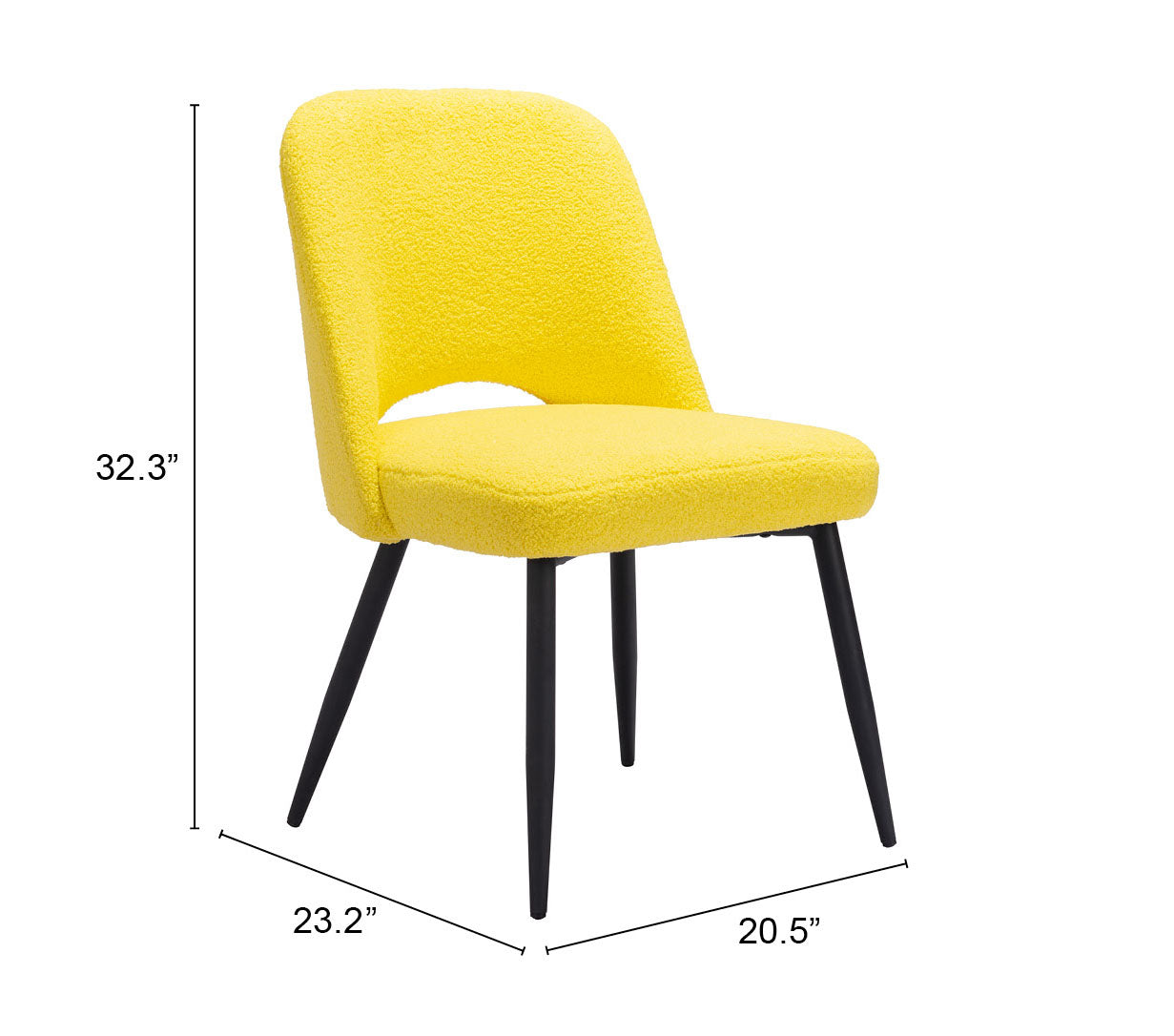 Teddy Dining Chair (Set of 2) Yellow