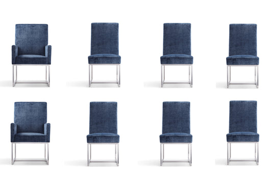 Manhattan Comfort Element Blue Dining Chairs (Set of 8) 6-DC2930-BL