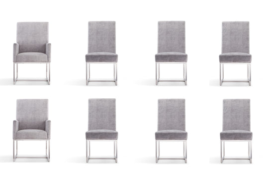 Manhattan Comfort Element Grey Dining Chairs (Set of 8) 6-DC2930-GY