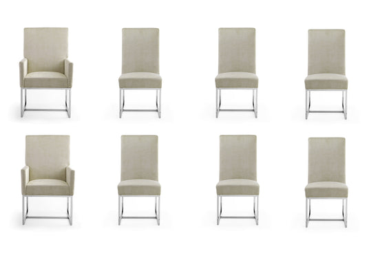 Manhattan Comfort Element Champagne Dining Chairs (Set of 8) 6-DC2930-OM