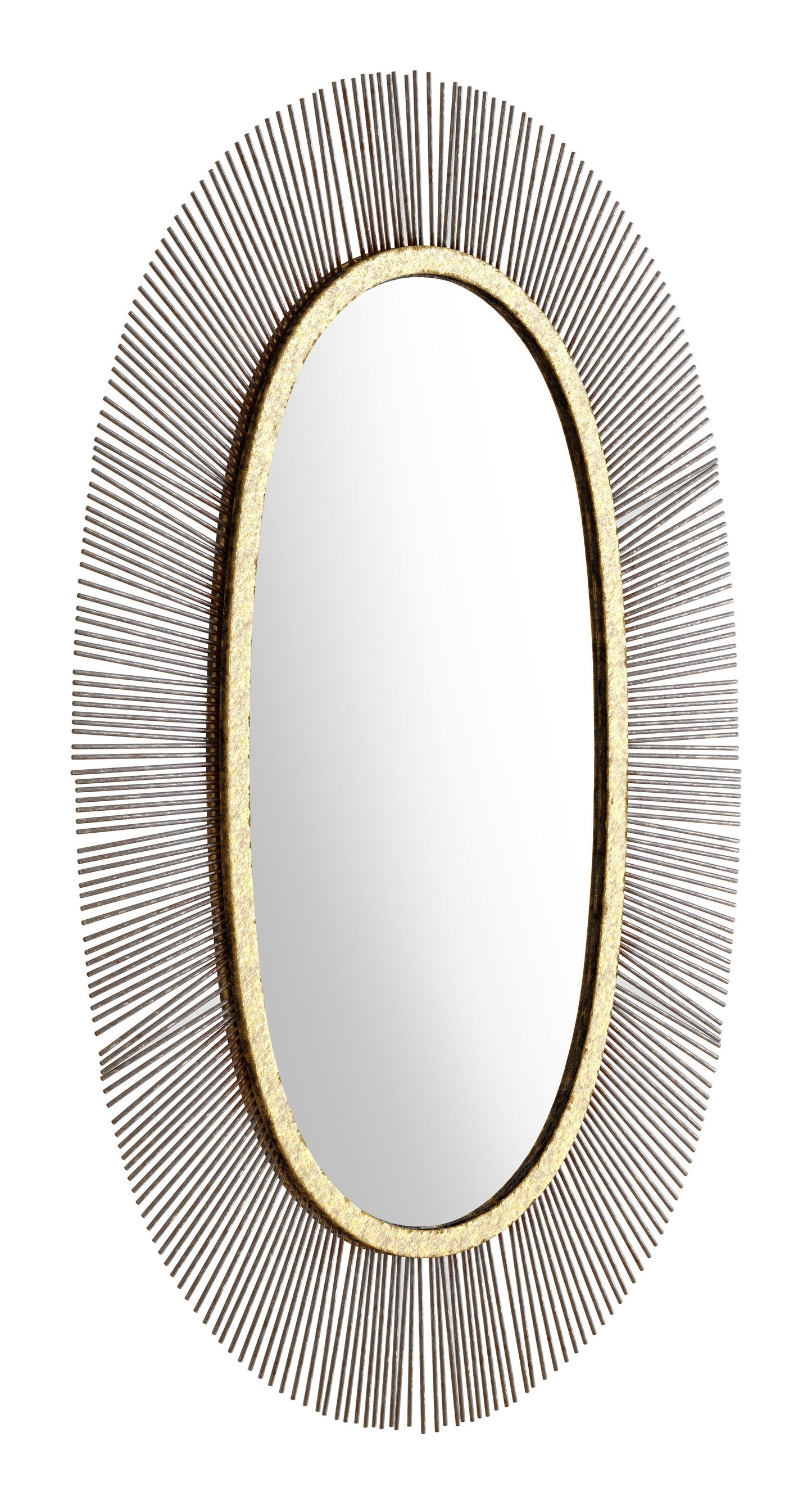 Juju Oval Mirror Black & Gold