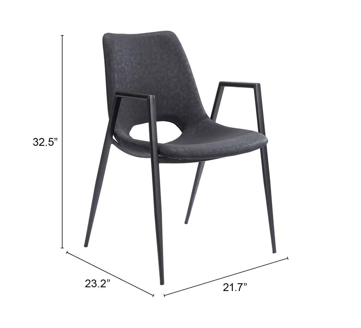 Desi Dining Chair (Set of 2) Black