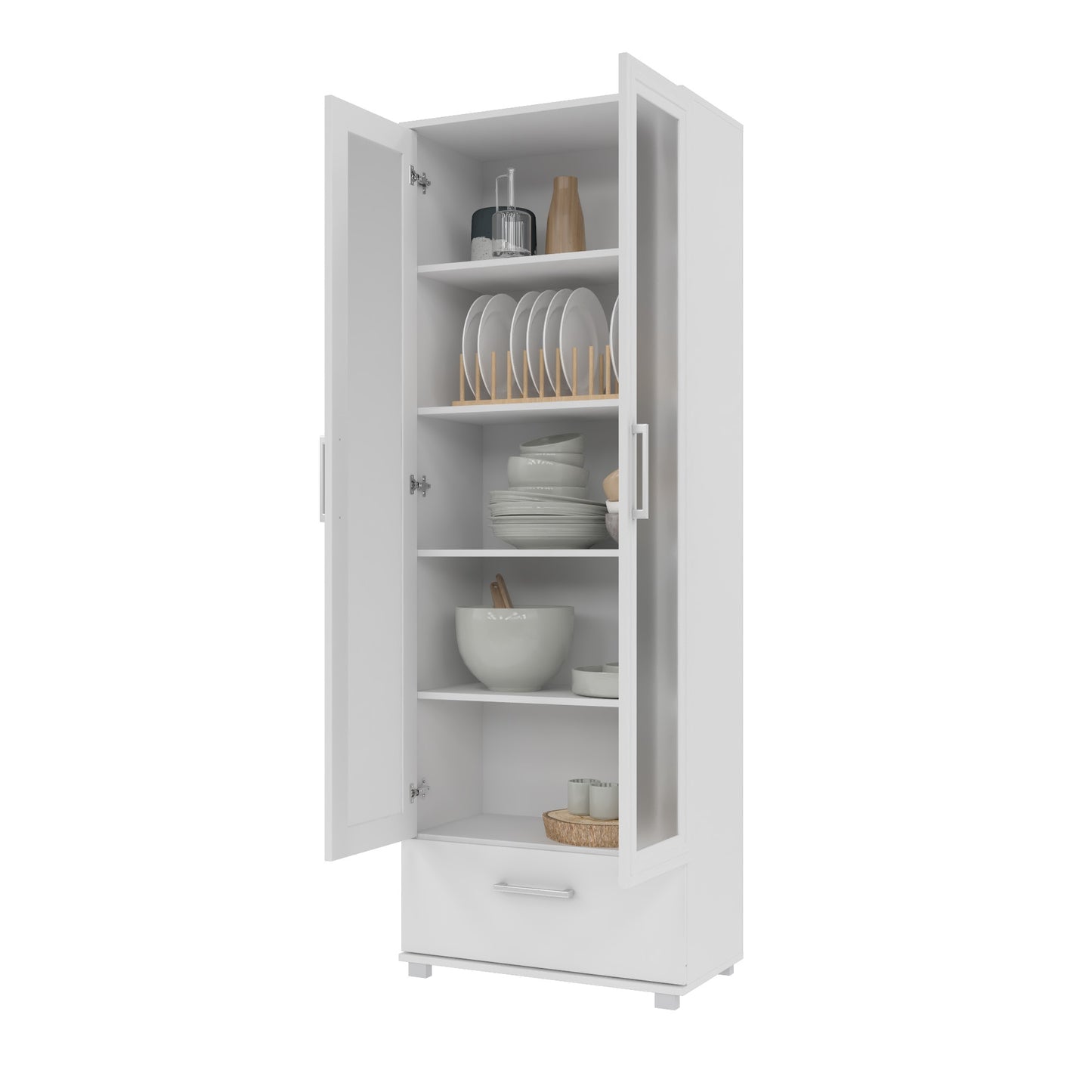 Manhattan Comfort Serra 1.0 5-Shelf Bookcase in White 75AMC6