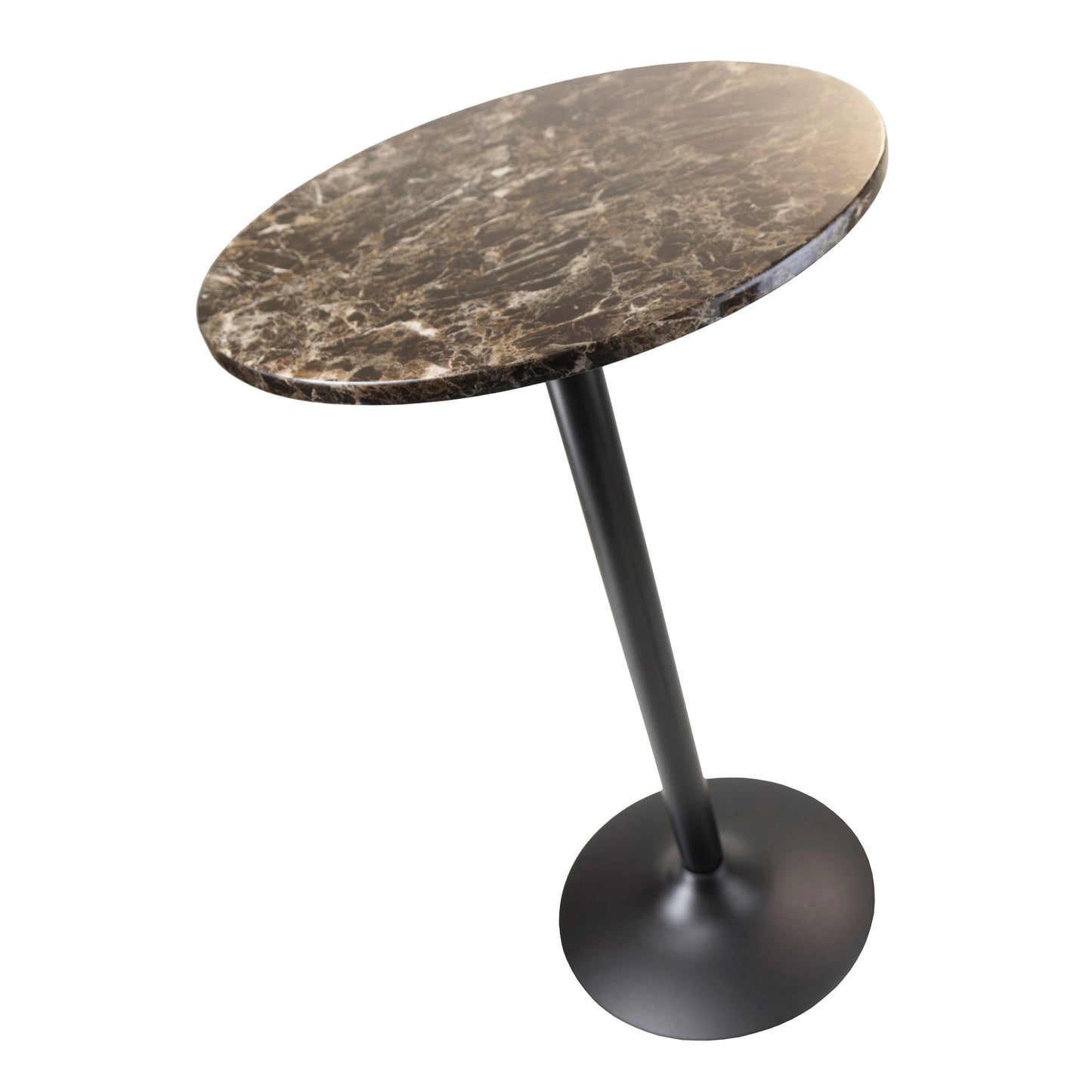 Cora Round Pub Table, Black and Faux Marble