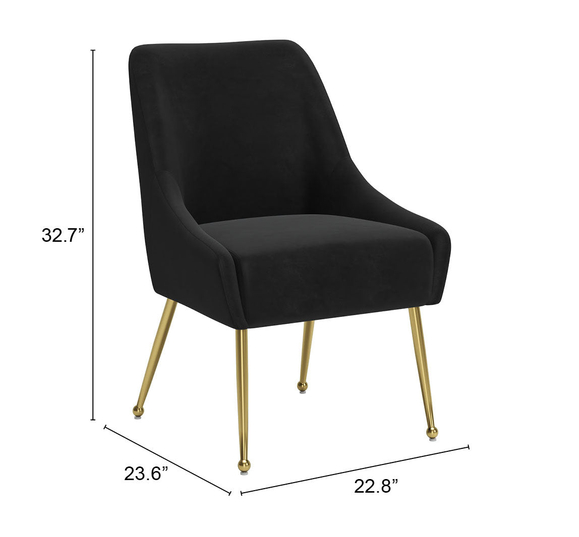 Maxine Dining Chair Black & Gold