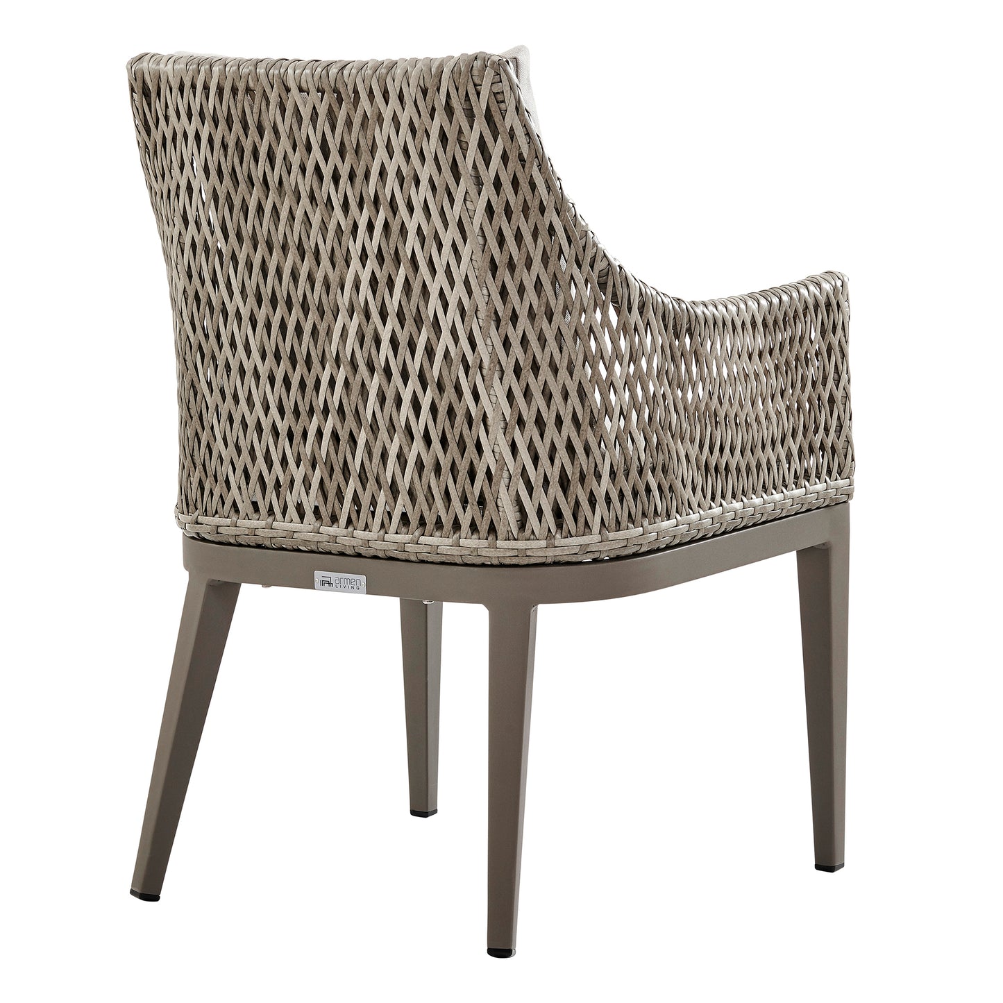 Silvana Outdoor Wicker and Aluminum Gray Dining Chair with Beige Cushions - Set of 2