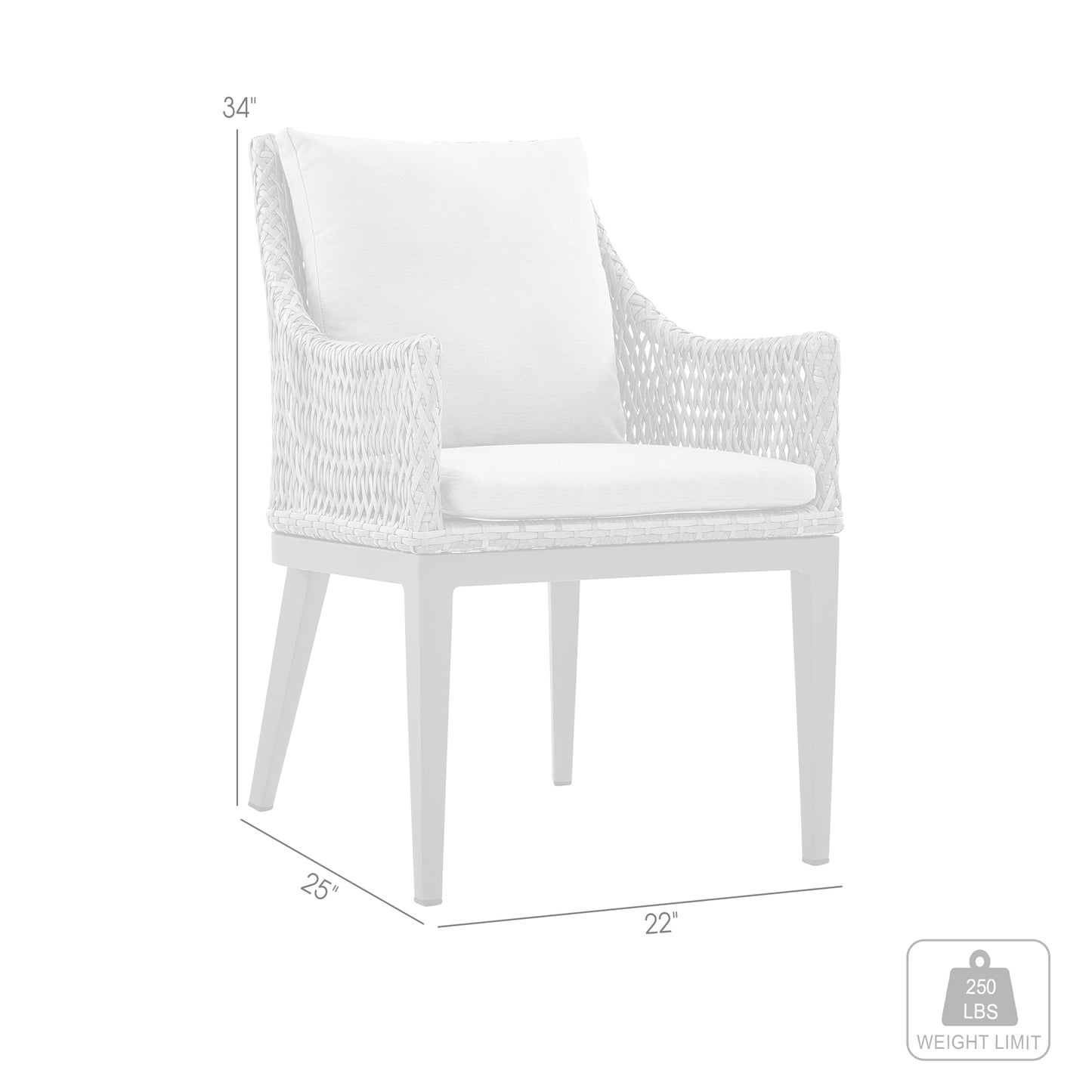 Silvana Outdoor Wicker and Aluminum Gray Dining Chair with Beige Cushions - Set of 2