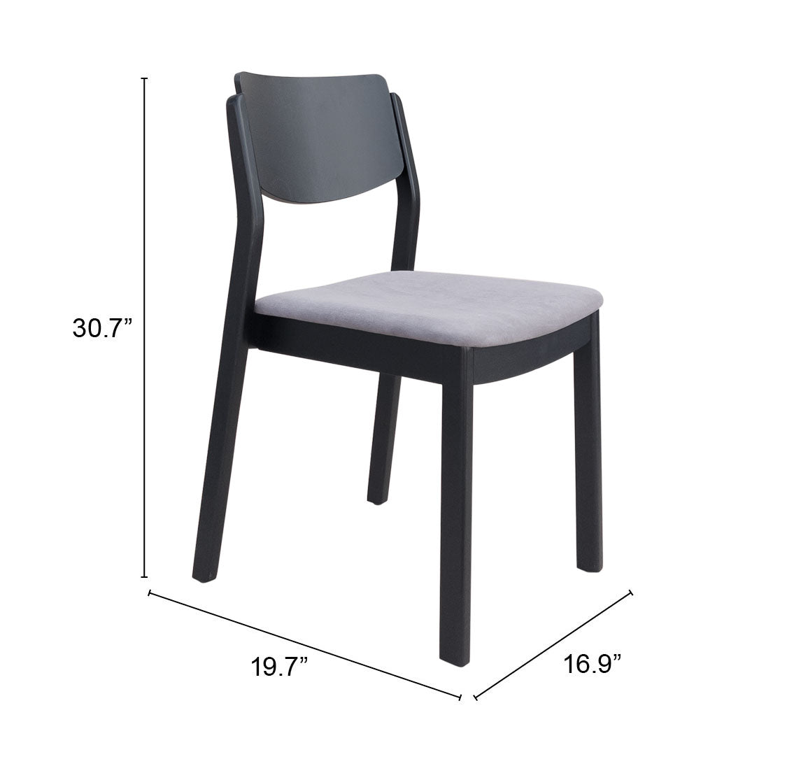 Desdamona Dining Chair (Set of 2) Gray & Black