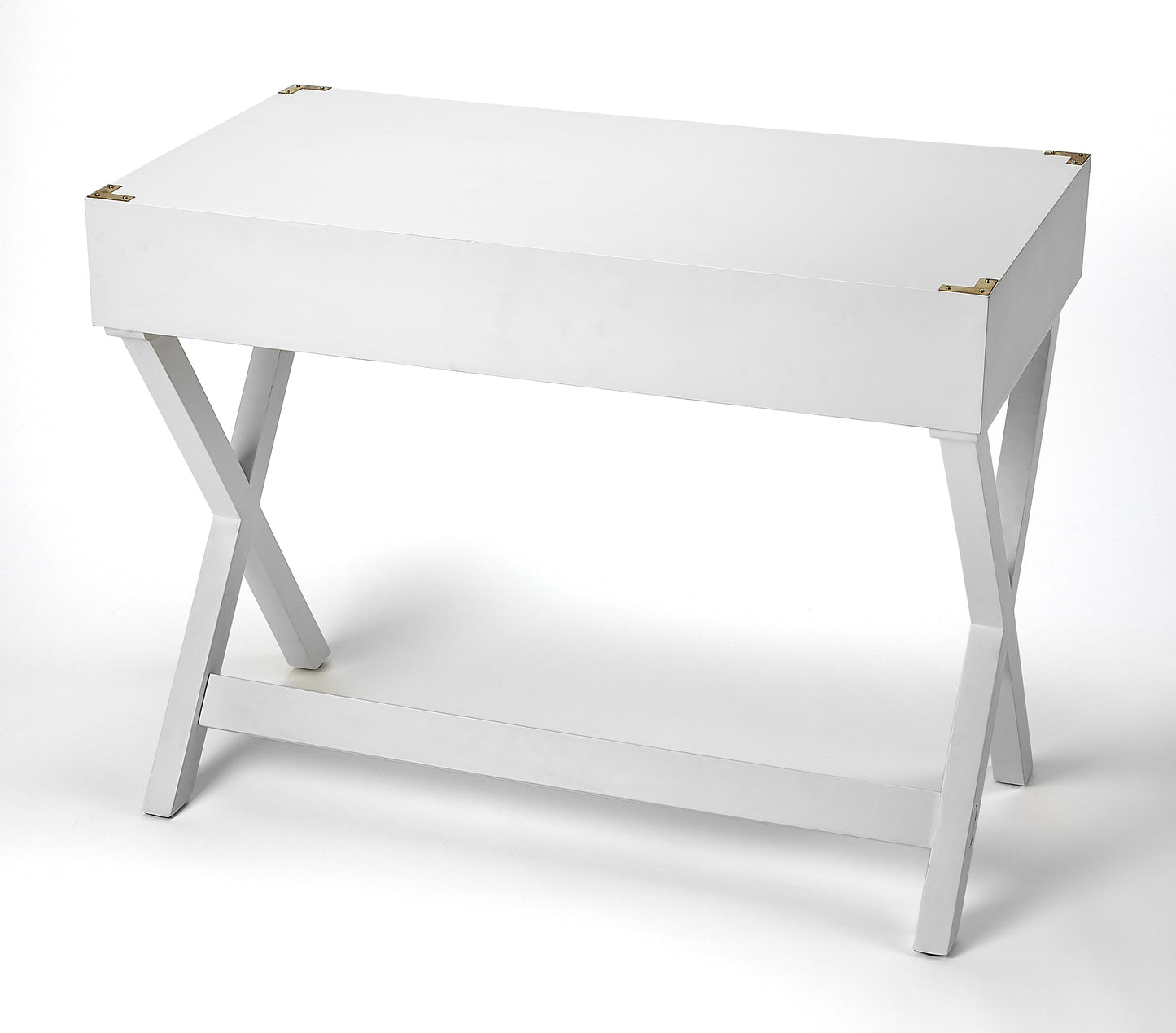 Forster Campaign Writing Desk in White  9341304