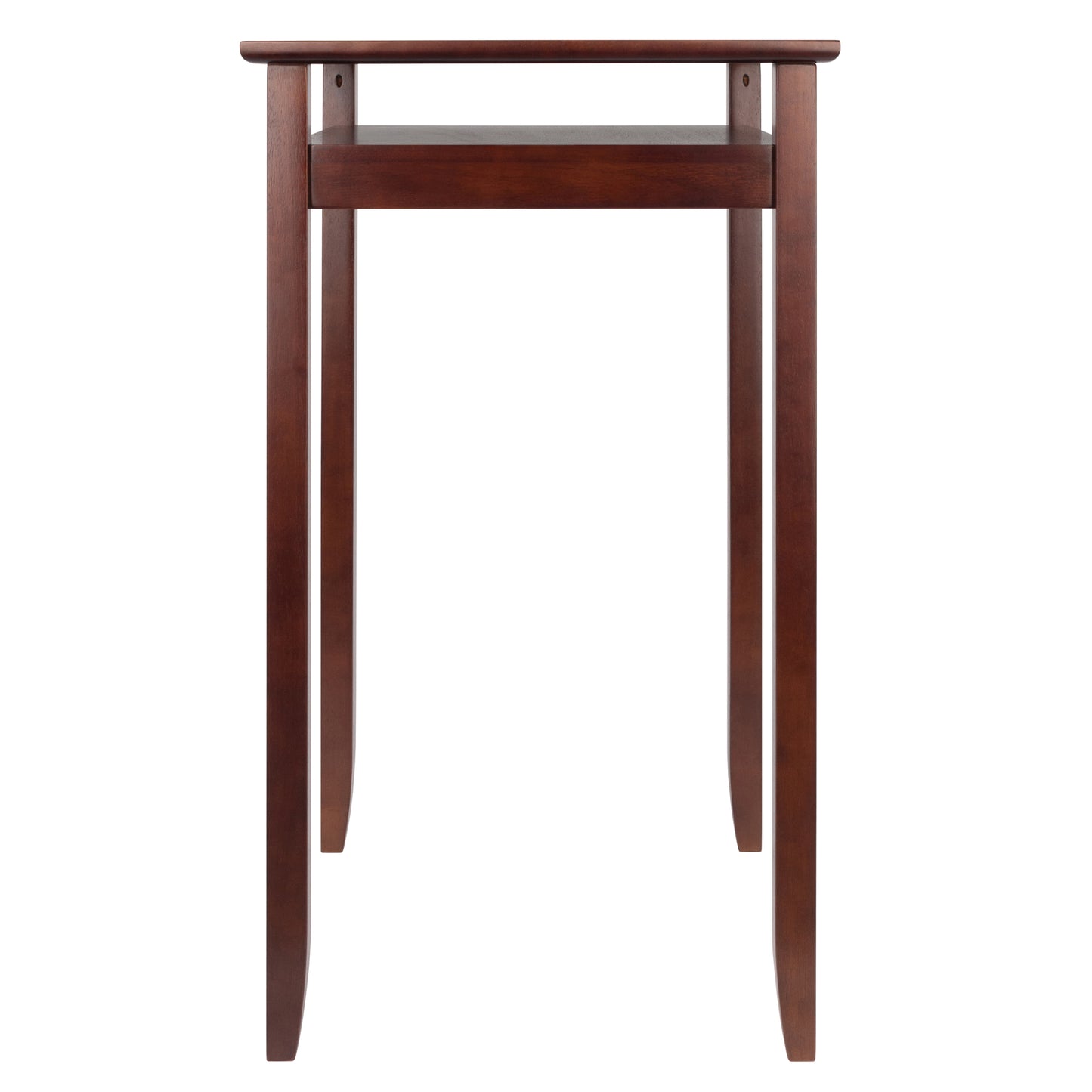 Halo High Table with Glass Display Shelf, Walnut