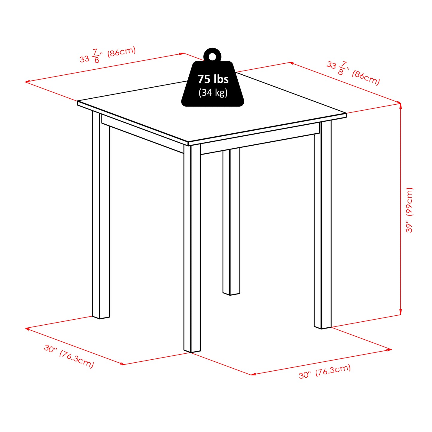 Parkland Square High Table, Walnut