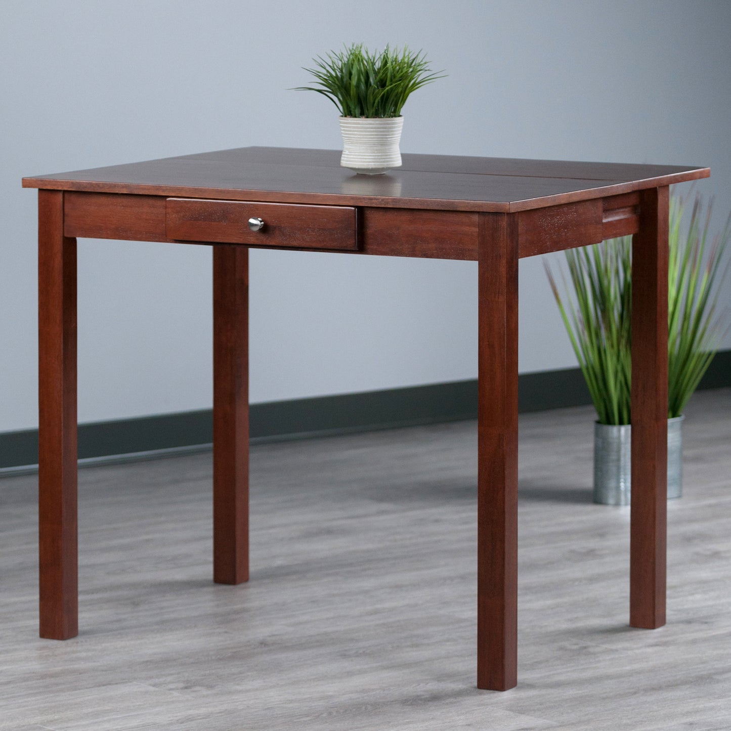 Perrone High Table with Drop Leaf, Walnut