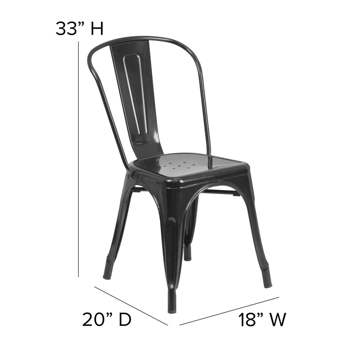 Stackable Metal Dining Chair for Indoor or Outdoor Use