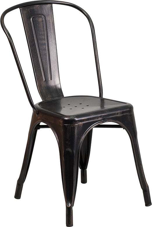 Stackable Metal Dining Chair for Indoor or Outdoor Use