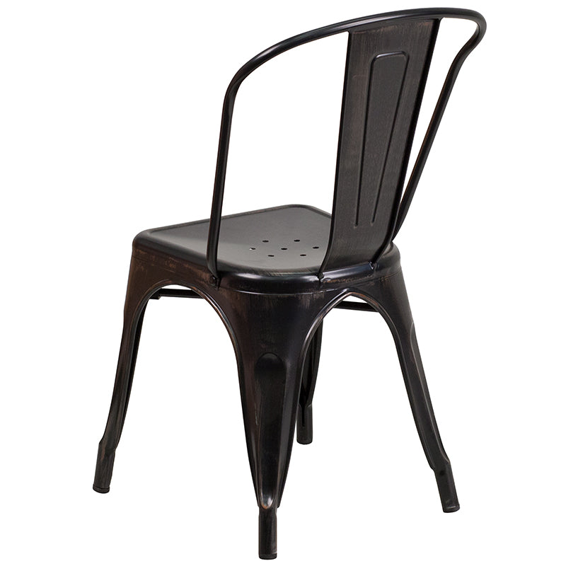 Stackable Metal Dining Chair for Indoor or Outdoor Use