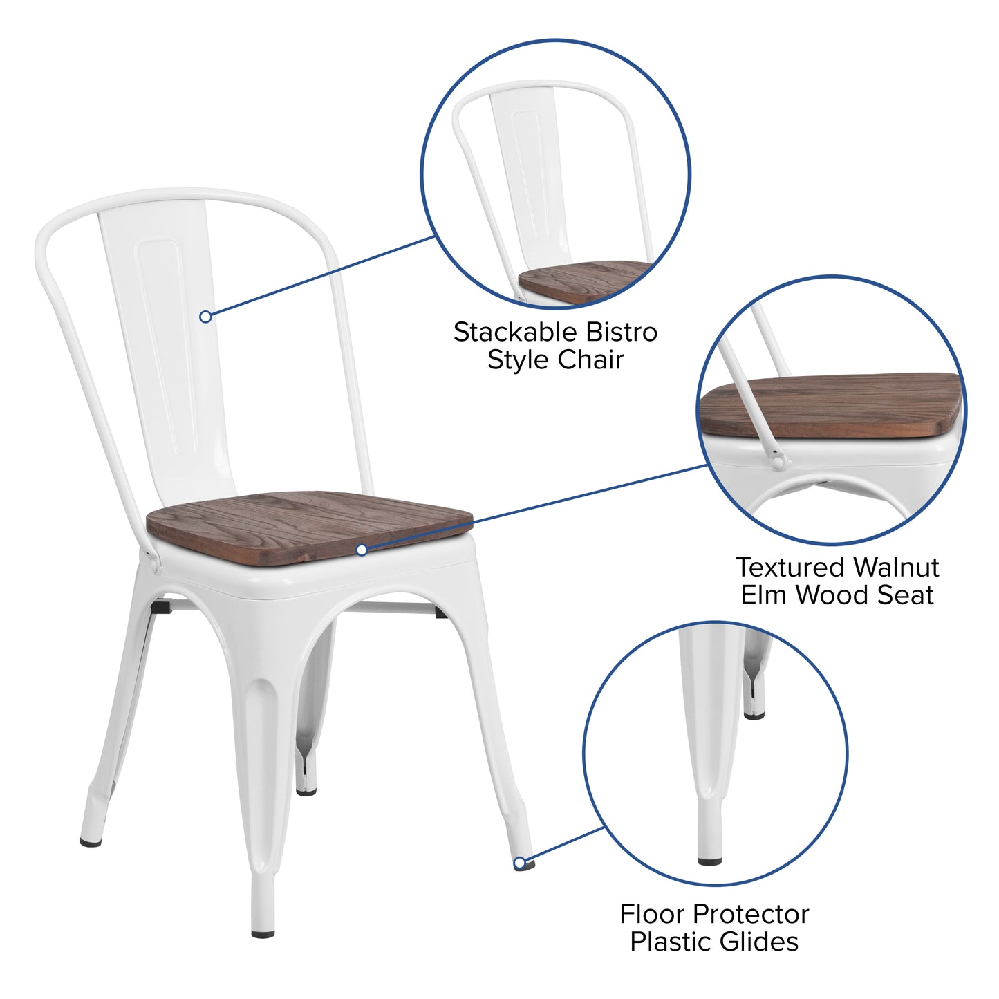 Stackable Metal Dining Chair for Indoor Spaces