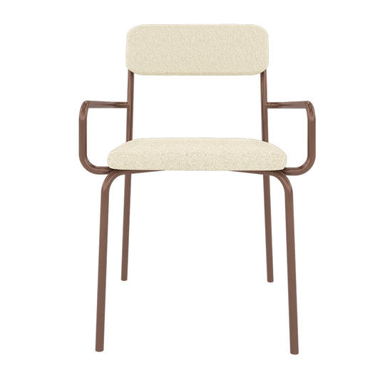 Manhattan Comfort Whythe PU Leather Dining Chair in Natural Linen & Corten DC-2PZ-111