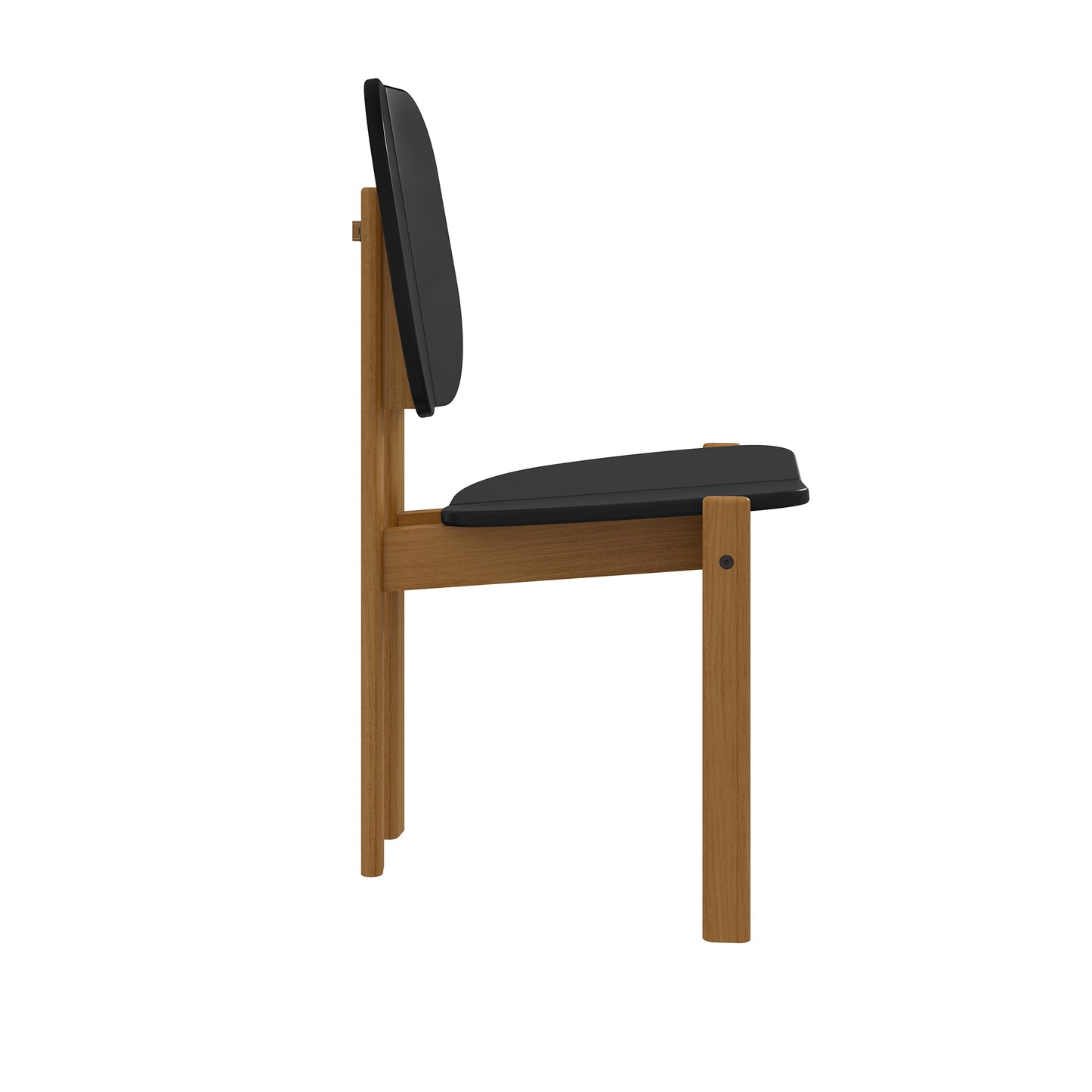 Manhattan Comfort Mid-Century Modern Gales Dining Chair with Solid Wood Legs in Black - Set of 2 DC-83938-BK