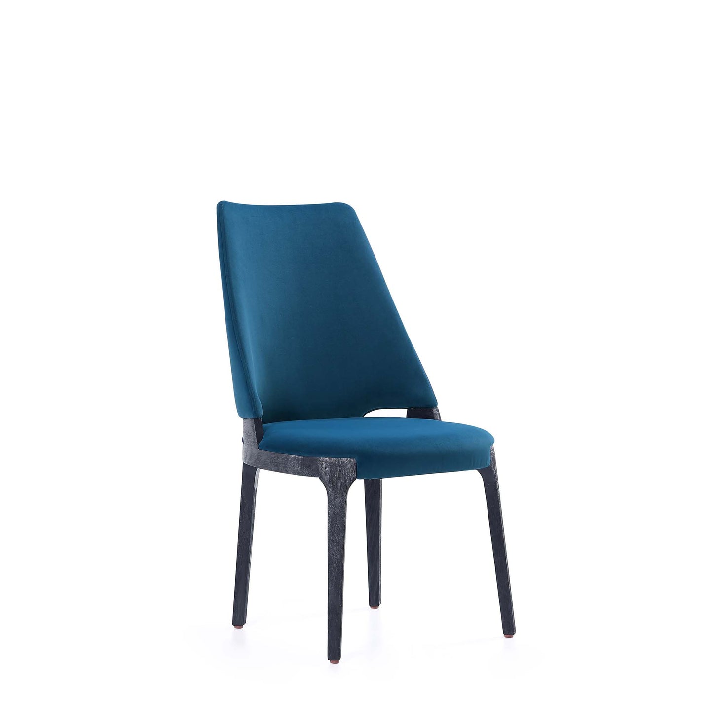 Manhattan Comfort Kara Modern Velvet Upholstered Dining Chair in Blue- Set of 2 DC057-BL