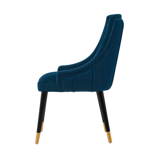 Manhattan Comfort Modern Eda Velvet Dining Chair in Midnight Blue DC073-BL