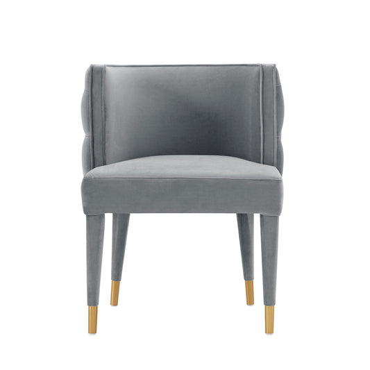 Manhattan Comfort Modern Maya Tufted Velvet Dining Chair in Grey DC079-GY