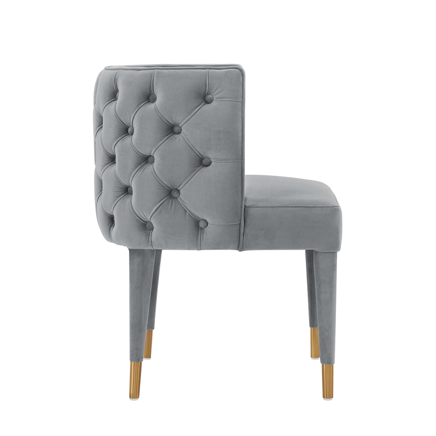 Manhattan Comfort Modern Maya Tufted Velvet Dining Chair in Grey DC079-GY