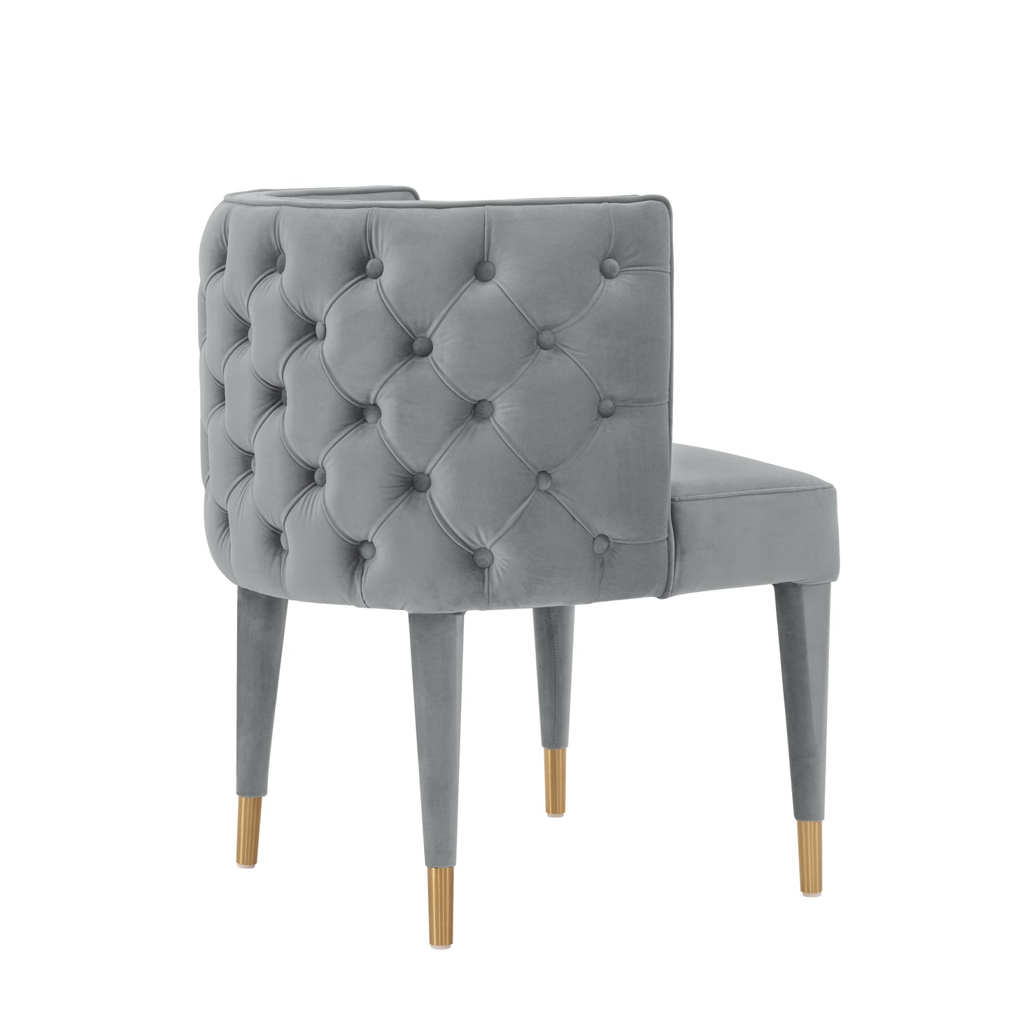 Manhattan Comfort Modern Maya Tufted Velvet Dining Chair in Grey DC079-GY