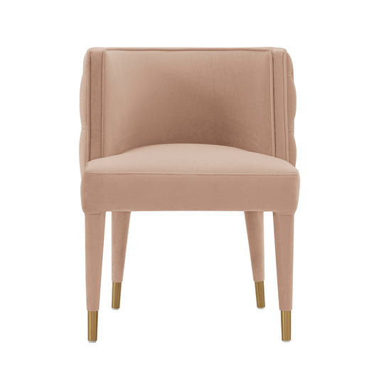 Manhattan Comfort Modern Maya Tufted Velvet Dining Chair in Nude DC079-ND