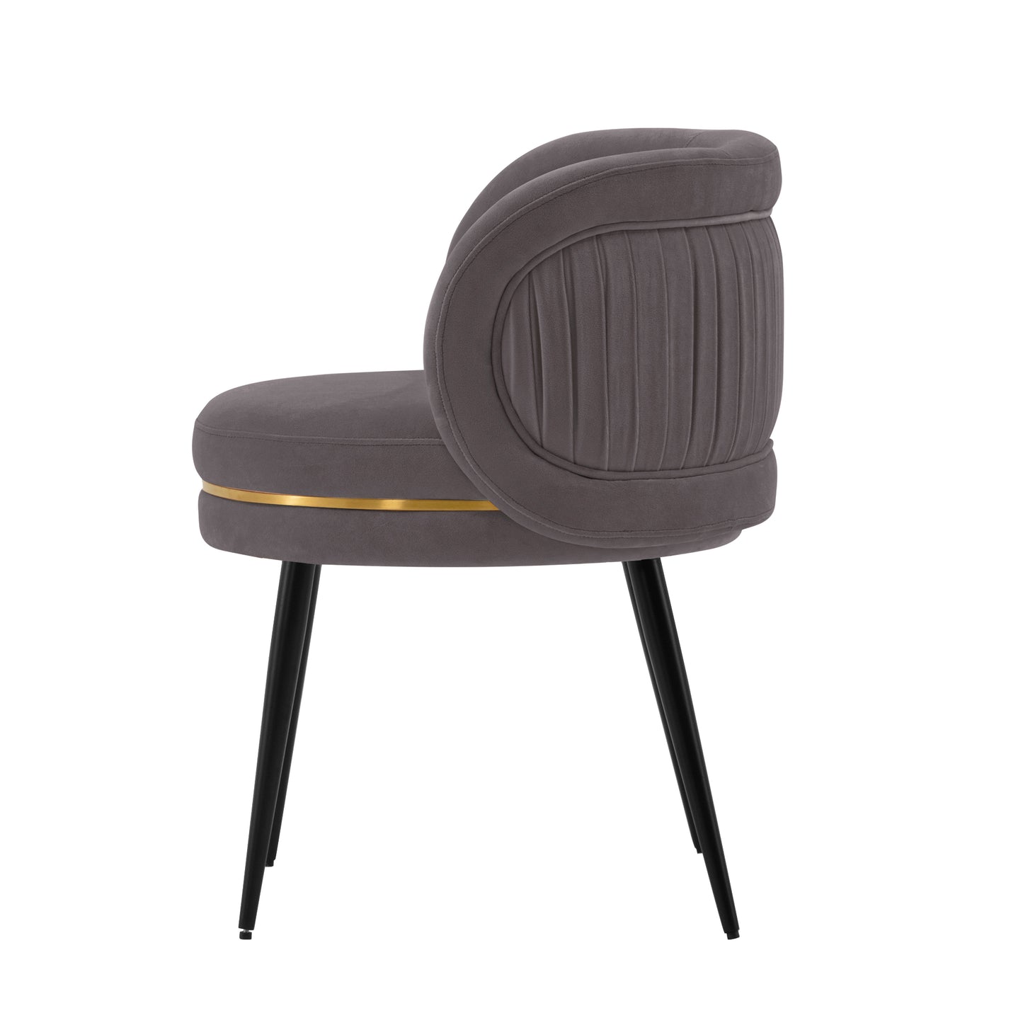 Manhattan Comfort Modern Kaya Pleated Velvet Dining Chair in Grey DC080-GY