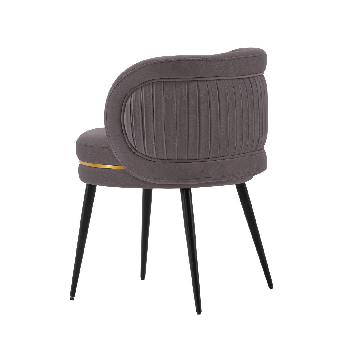 Manhattan Comfort Modern Kaya Pleated Velvet Dining Chair in Grey DC080-GY