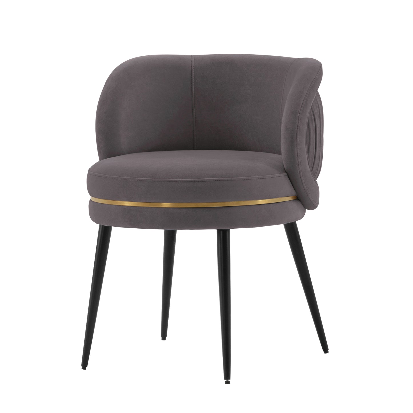 Manhattan Comfort Modern Kaya Pleated Velvet Dining Chair in Grey DC080-GY