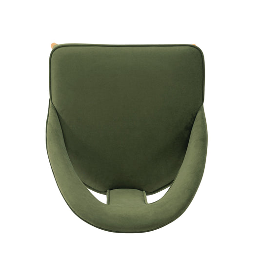 Manhattan Comfort Modern Neda Velvet  Dining Chair in Olive Green DC081-OG