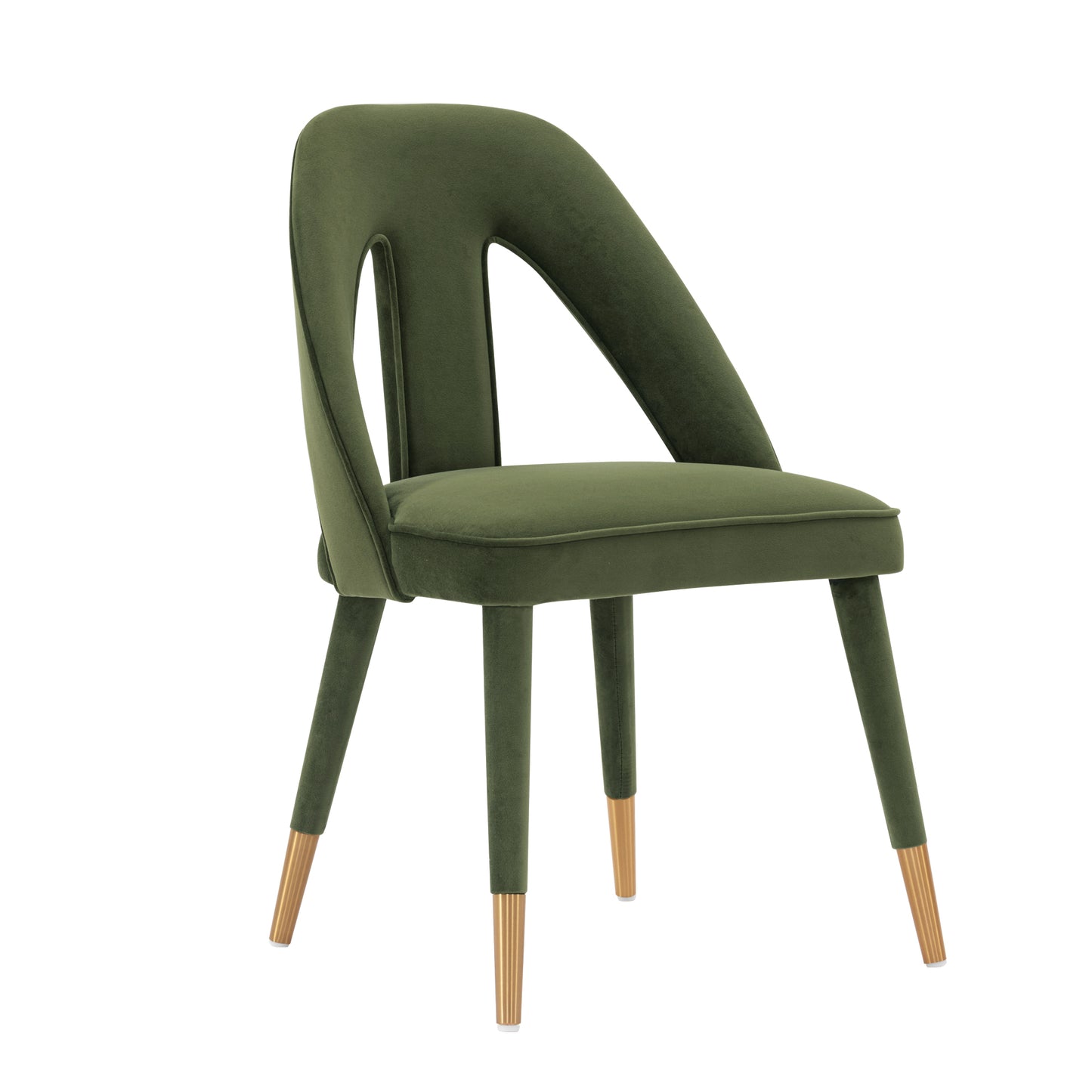 Manhattan Comfort Modern Neda Velvet  Dining Chair in Olive Green DC081-OG