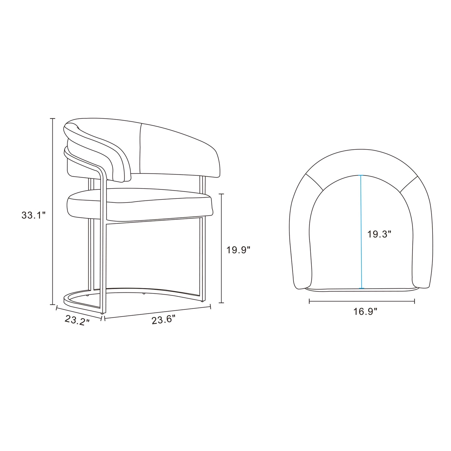 Manhattan Comfort Augusta Modern Leatherette Upholstered Dining Chair in Light Grey DC094-LG