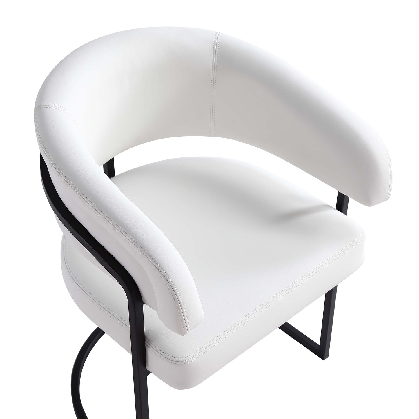 Manhattan Comfort Augusta Modern Leatherette Upholstered Dining Chair in White DC094-WH