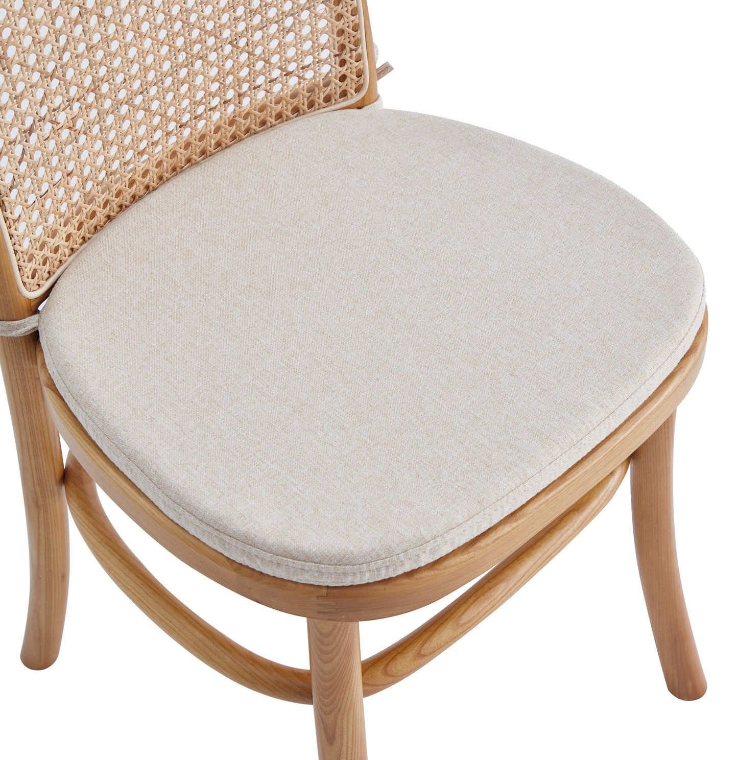 Manhattan Comfort Paragon Dining Chair 1.0 with Cream Cushions in Nature and Cane - Set of 2 DCCA05-OM