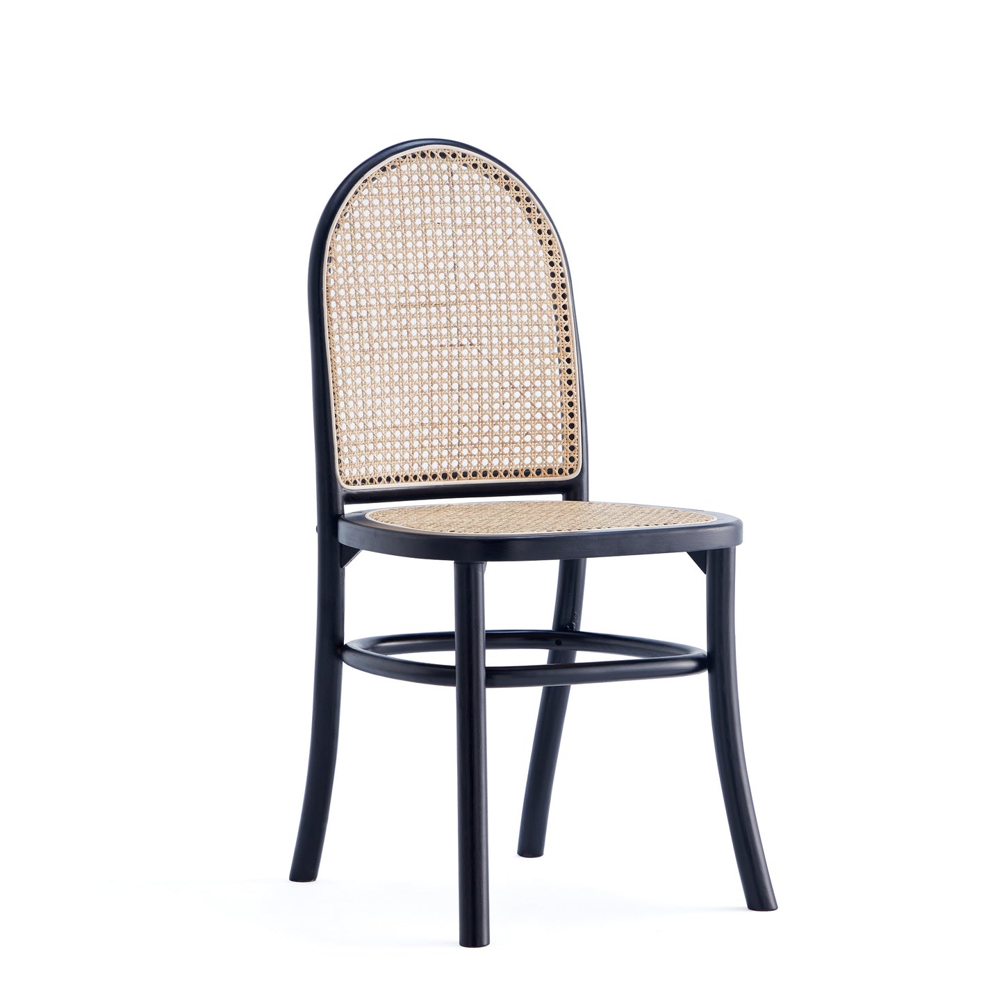 Manhattan Comfort Paragon Dining Chair 2.0 in Black and Cane - Set of 2 DCCA12-BK