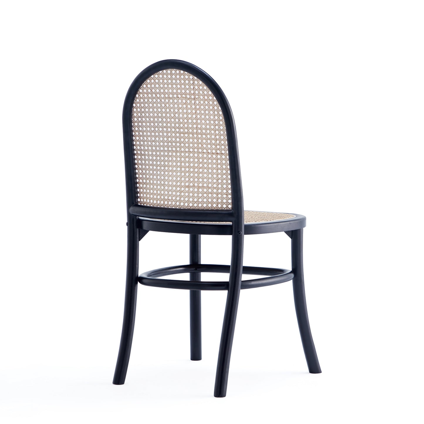 Manhattan Comfort Paragon Dining Chair 2.0 in Black and Cane - Set of 2 DCCA12-BK