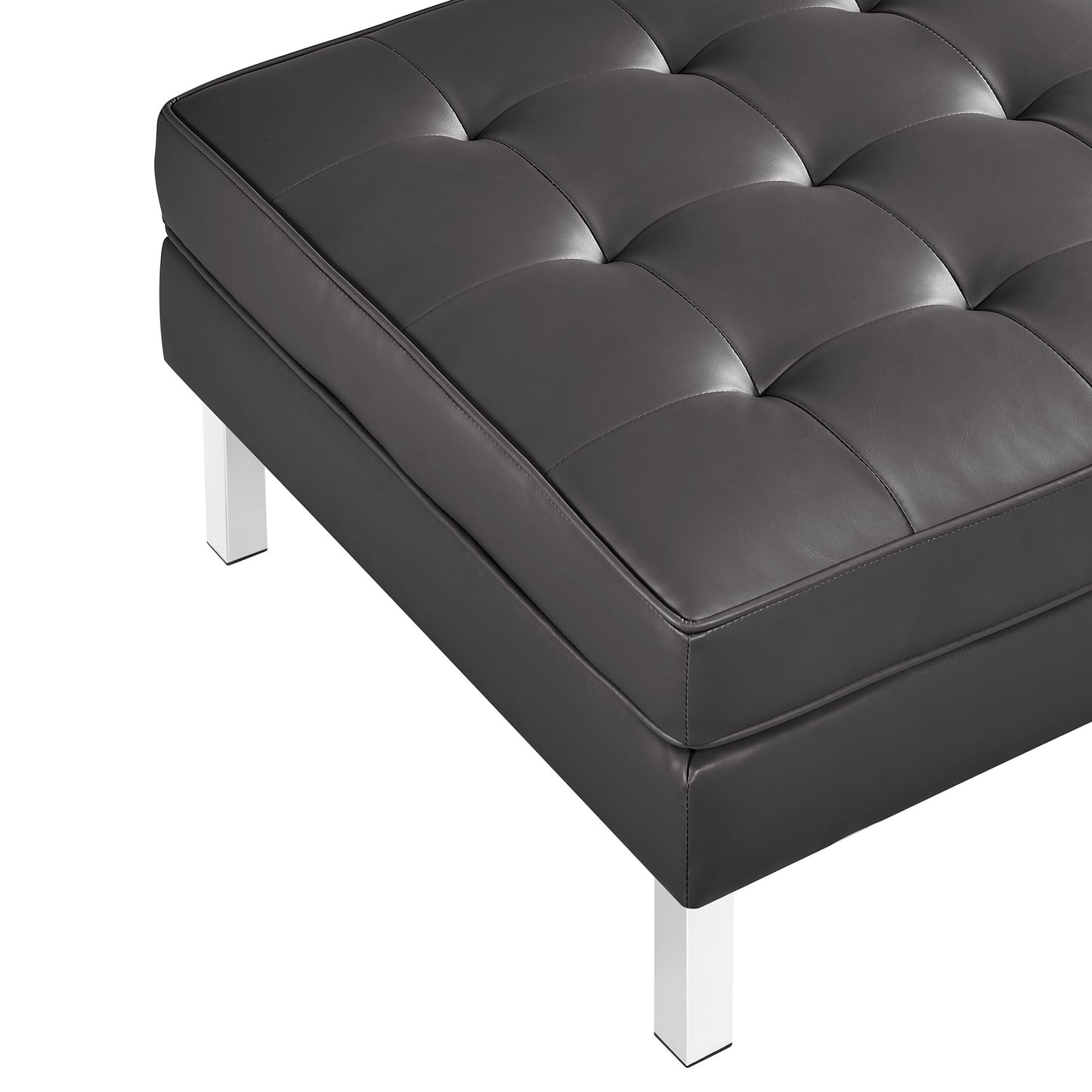 Loft Tufted Vegan Leather Armchair and Ottoman Set by Modway