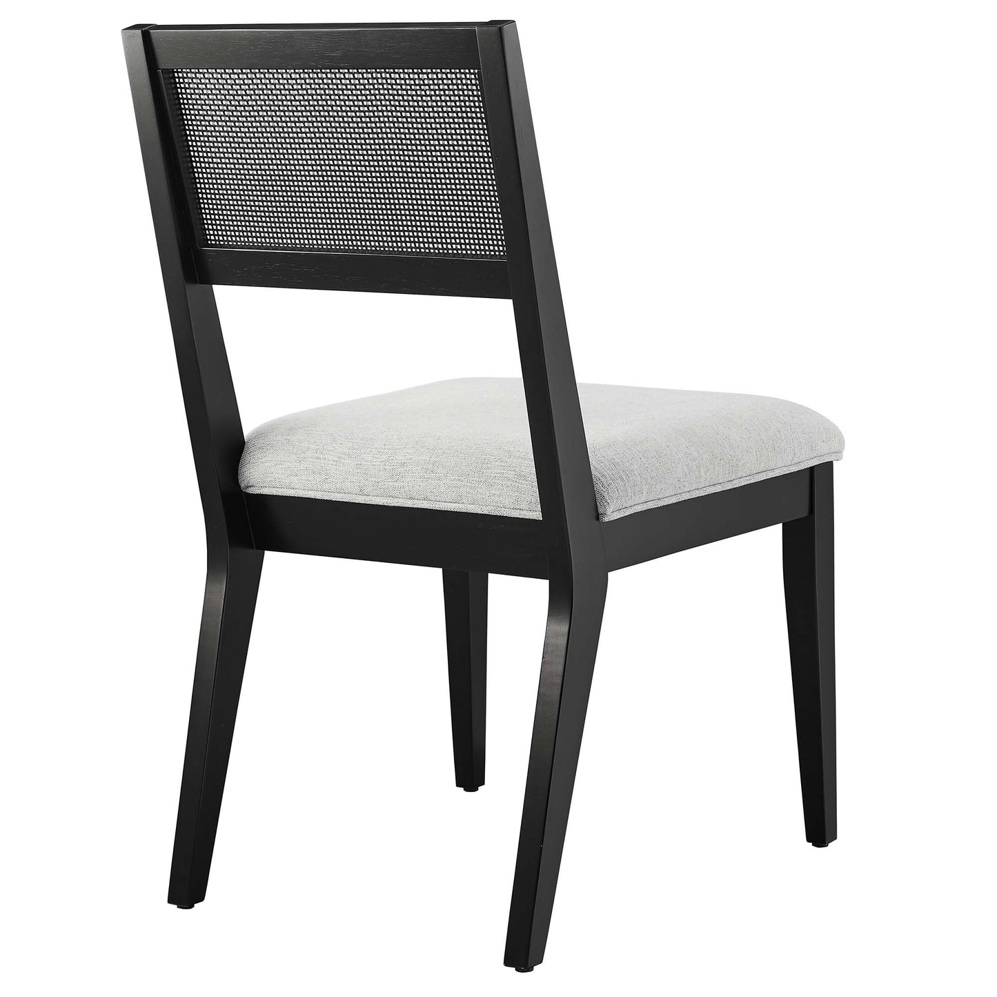 Nimba Faux Rattan Fabric Dining Chairs Set of 2 by Modway EEI-6781-BLK-HLG